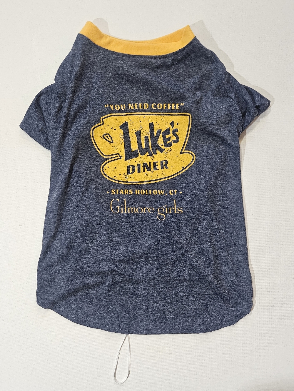 Retro Paws Gilmore Girls Lukes Diner Dog Shirt XL Blue Gold Graphic Pet Hoodie